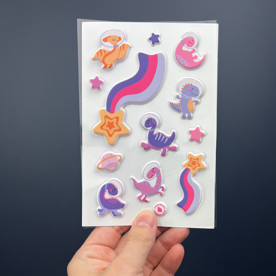 Space Dinos Puffy Stickers