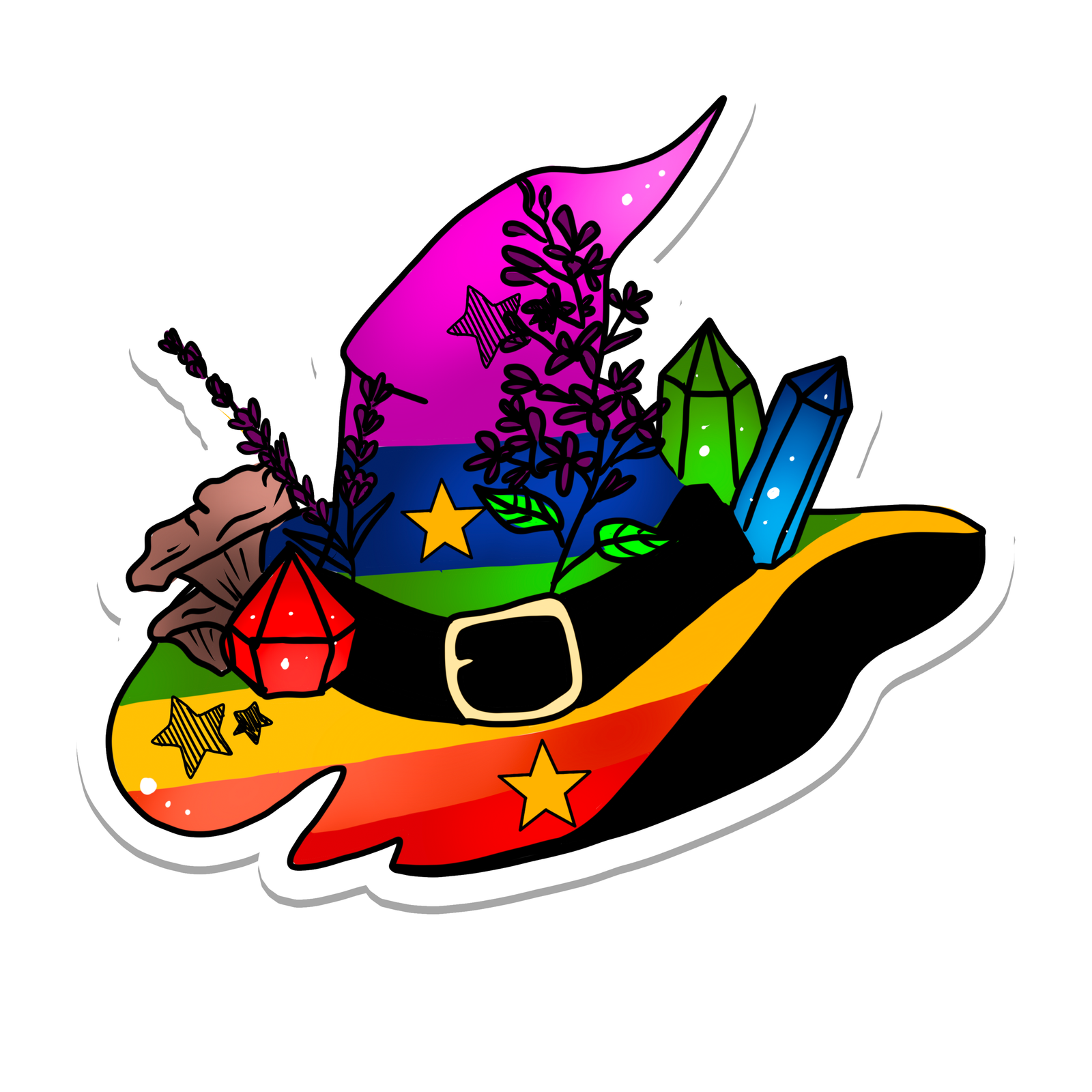 Rainbow Pride Witch Sticker