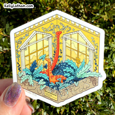 Brontosaurus Live Exhibit Dinosaur Sticker Museum Gift