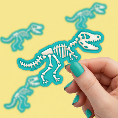T-Rex Skeleton Sticker - Vinyl | Die-Cut | Weather-Proof