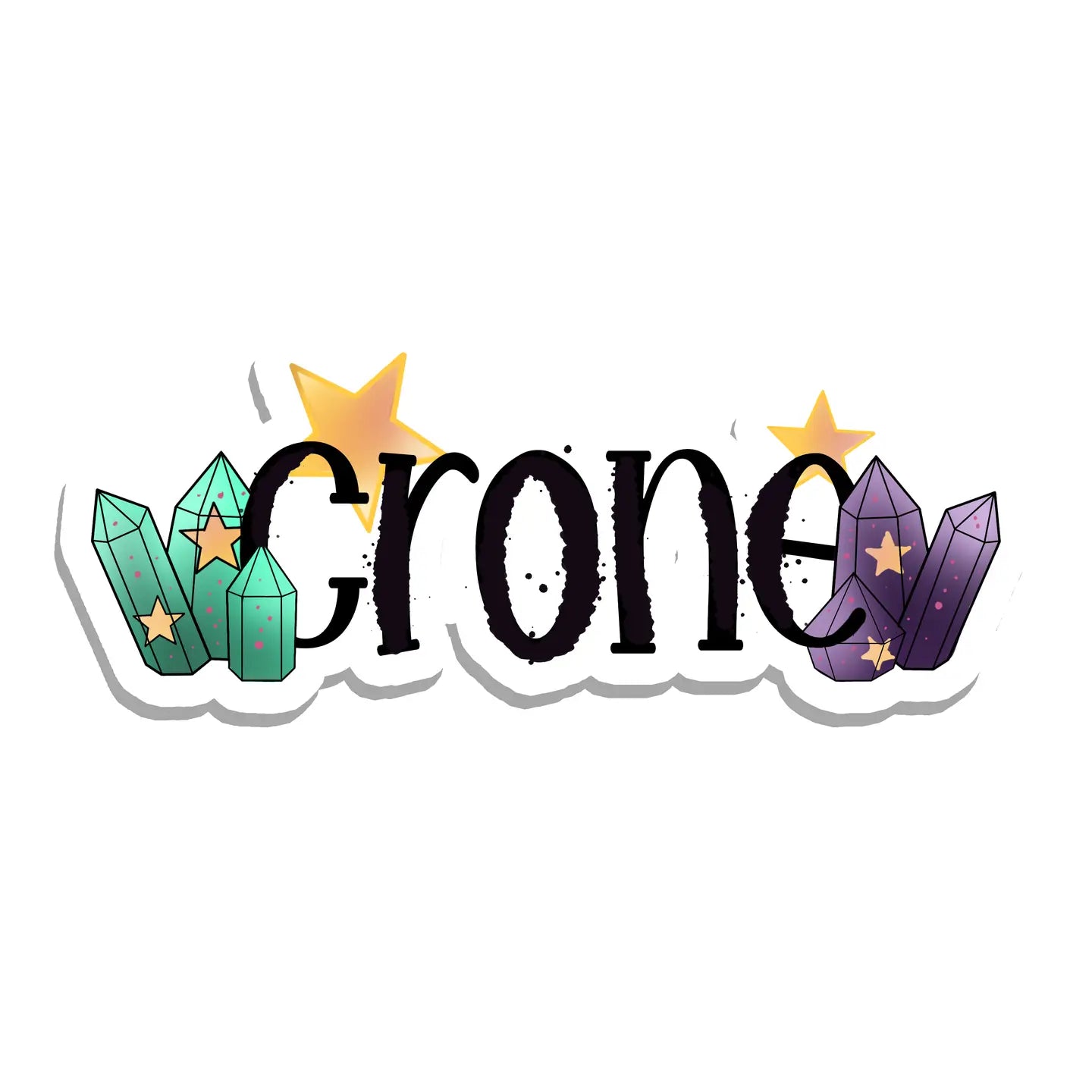 Crone and crystals Sticker