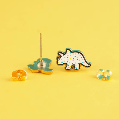 Dino Cookie Style 2 Earrings - 22k Gold | Stainless Posts