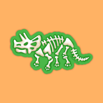 Triceratops Skeleton Sticker - Vinyl | Weather-Proof | Decal