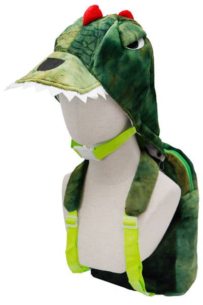 Youth Kids Dinosaur Detachable Hood Plush Backpack