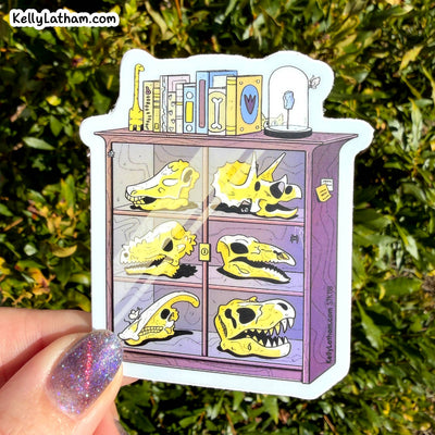 Dinosaur Skull Cabinet Sticker Fossil Museum Gift