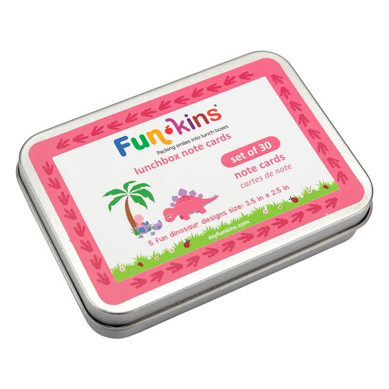 Lunchbox Note Cards - Pink Dinosaurs