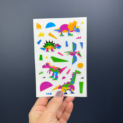 Dino Shapes Sticker Sheet