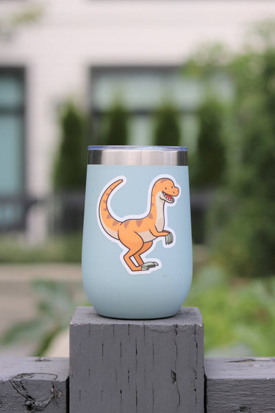 Orange Velociraptor Sticker