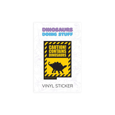 Caution Dinosaur Vinyl Sticker - Stegosaurus