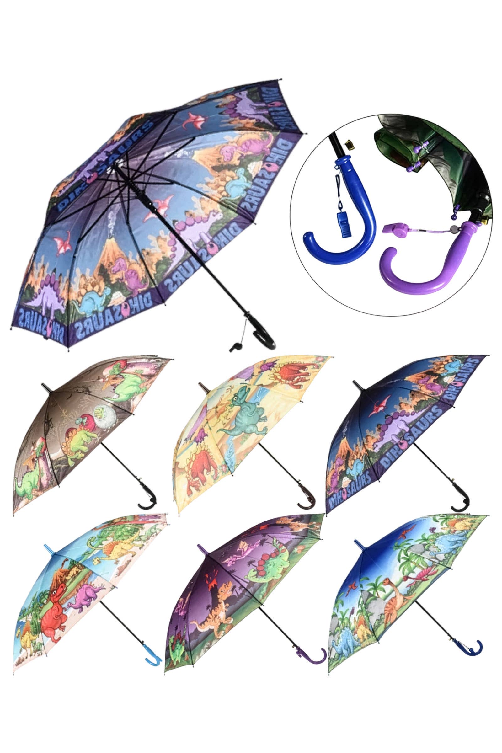 Kids Dinosaur Land Auto Open-fold Umbrella