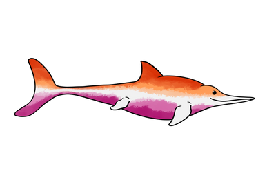 Pride Dinosaur Sticker: Sapph-Ichthyosaur