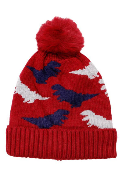 Dinosaur Faux Fur Lined Beanie