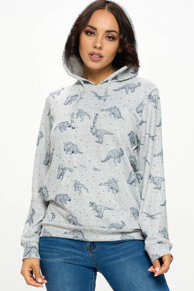 Dinosaur Print Hoodie