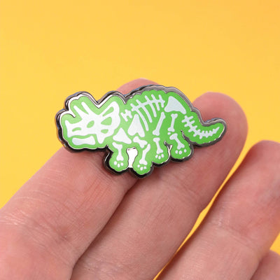 Triceratops Skeleton Pin - 2 Posts | Hard Enamel | Lapel Pin