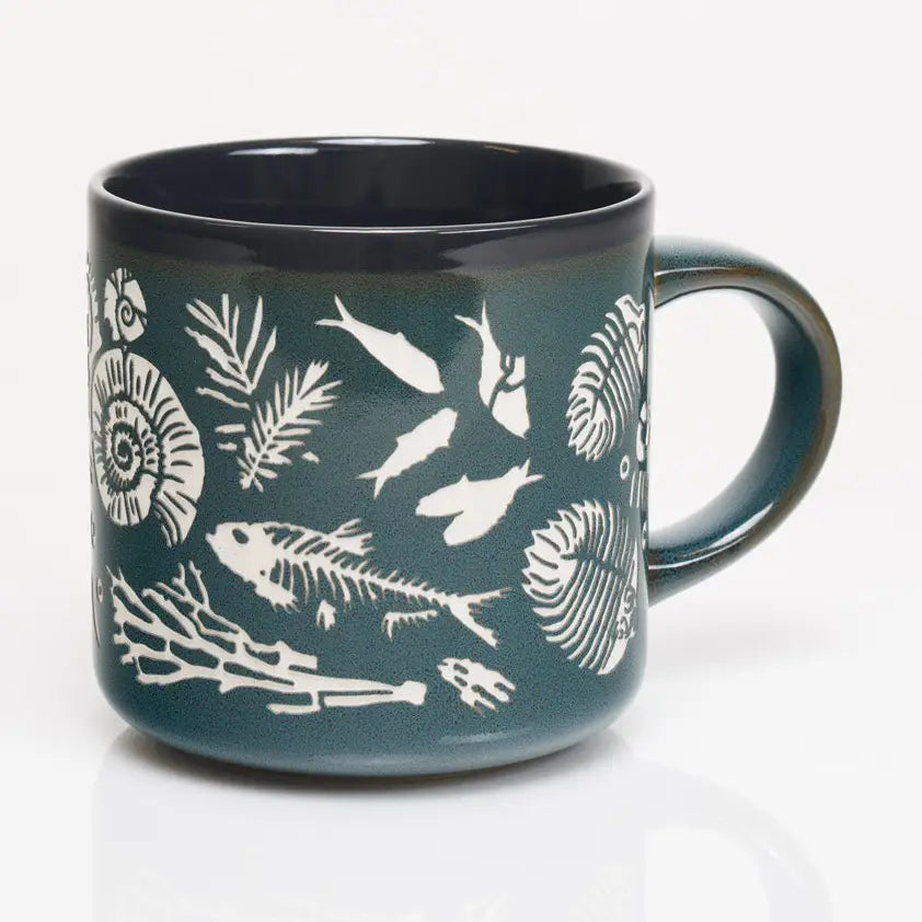 Fossils Hand Carved 15 oz Ceramic Mug