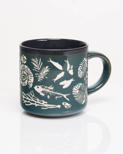 Hand Carved Fossils Ceramic Mug (15 oz)