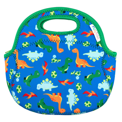 Small, Machine Washable Lunch Bag - Dinosaurs, Blue