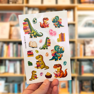 Prehistoric Page Turner sticker sheet