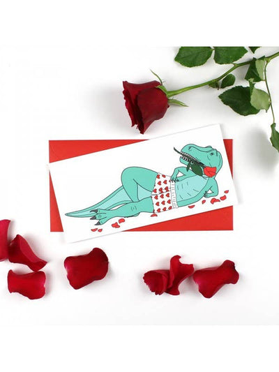 Sexy T-Rex Dinosaur Valentine's Day Greeting Card