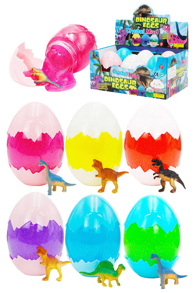 Jumbo Dino Figurine Egg Glitter Slime