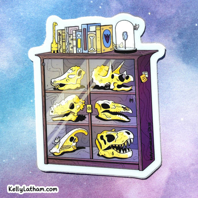 Dinosaur Skull Cabinet Sticker Fossil Museum Gift