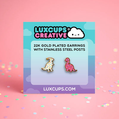 Dino Cookie Style 1 Earrings - 22k Gold | Stainless Posts
