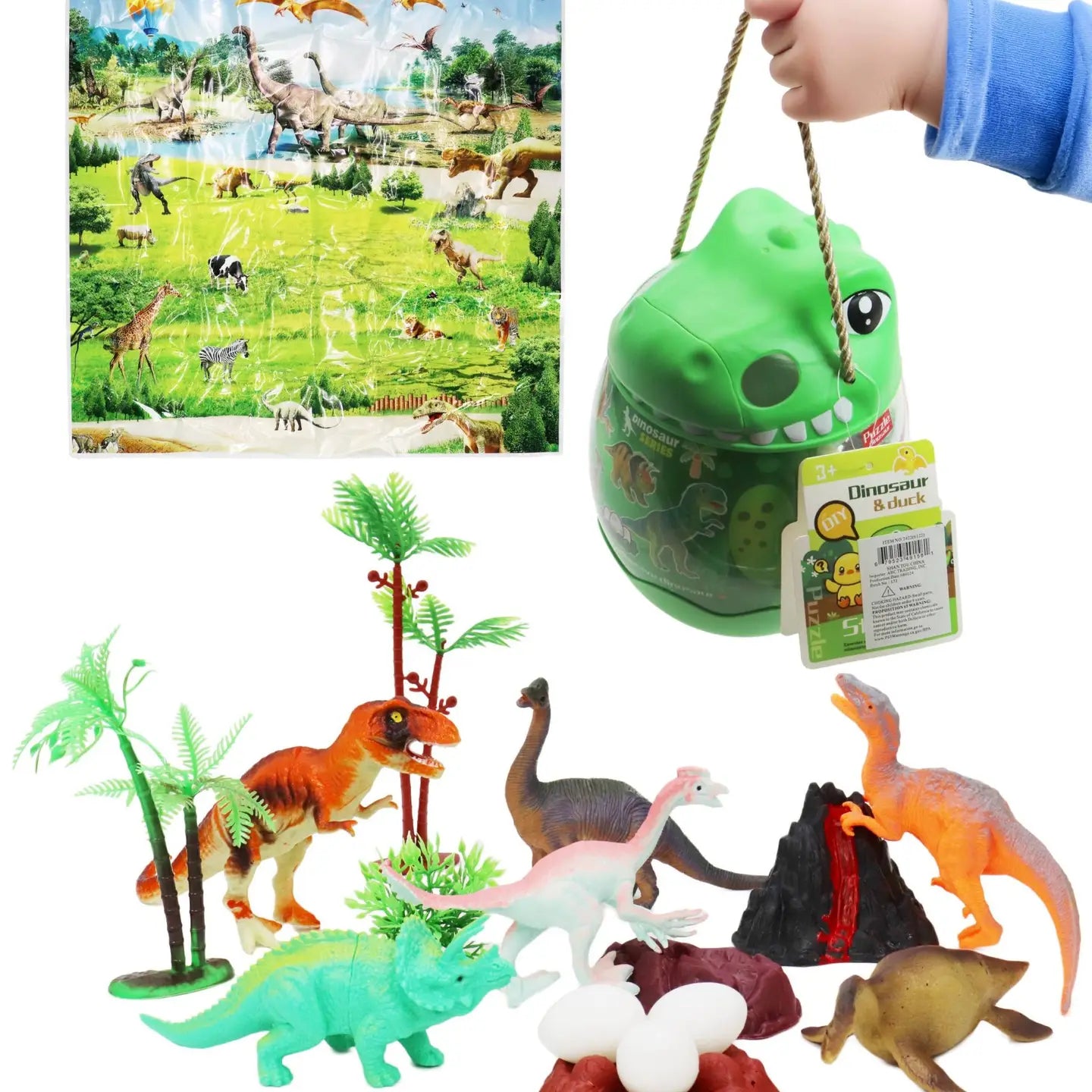 15 Piece Dinosaur Play Set w/Dino Container