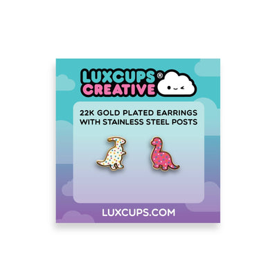 Dino Cookie Style 1 Earrings - 22k Gold | Stainless Posts
