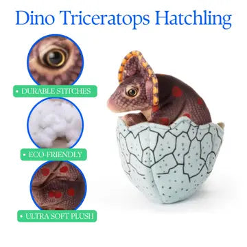 8" Hatchling Triceratops Plush