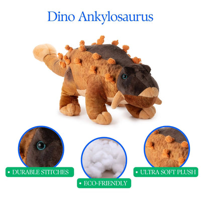 18" Ankylosaurus Medium Dinosaur Plush