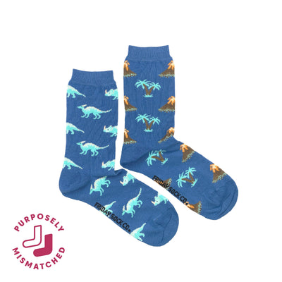 Volcano & Dinosaur Crew Socks Size 5-10