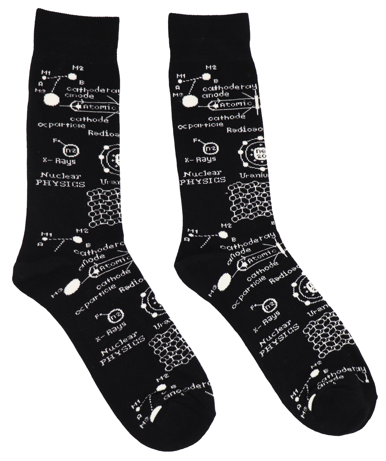 Physics Black Formula Unisex Crew Novelty Socks (7-12)