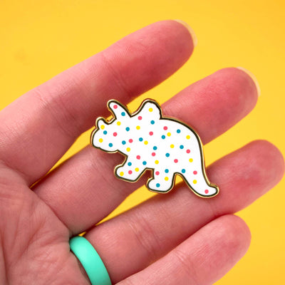 Triceratops Dino Cookie Pin - 2 Posts | Hard Enamel Pin