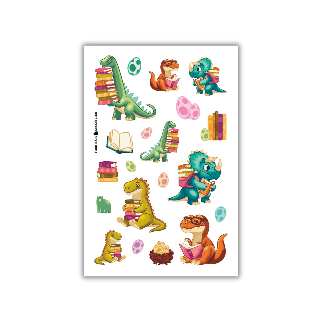 Prehistoric Page Turner sticker sheet