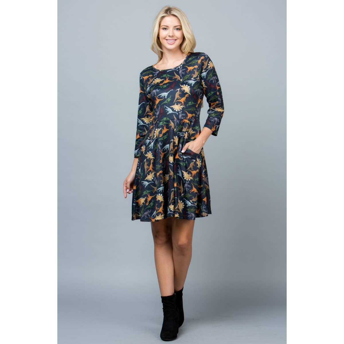 Dino Print Tunic Dress