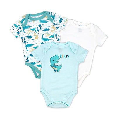 3-pack dinosaur infant bodysuits