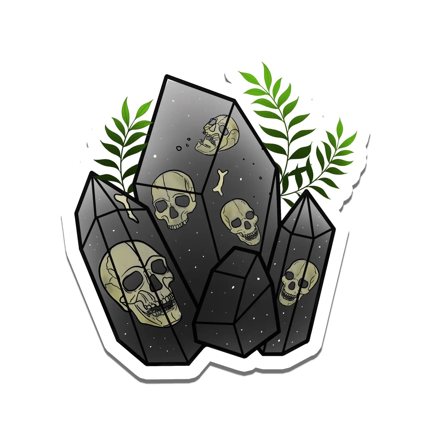 Skull Gothic Crystal Sticker