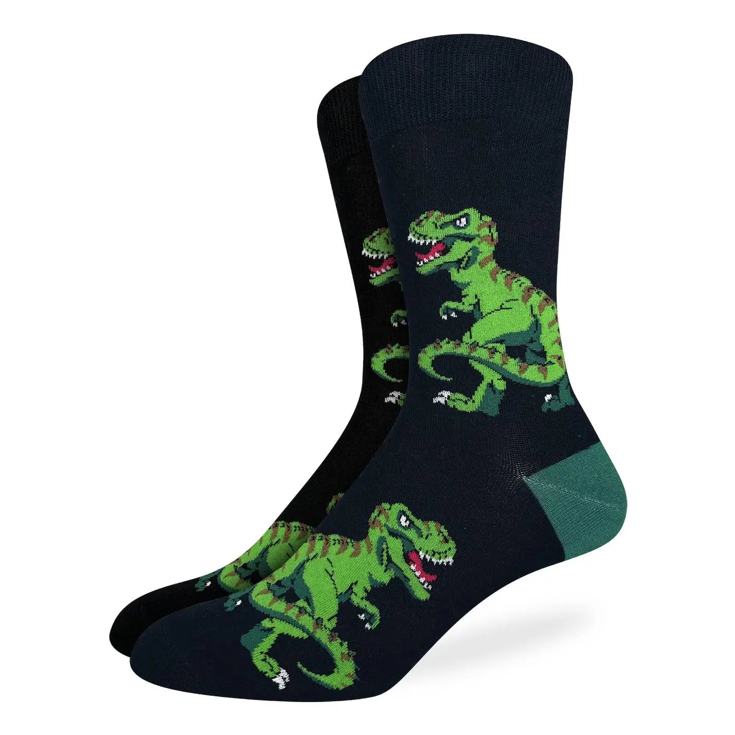 Green and Black T-Rex Dinosaur Socks