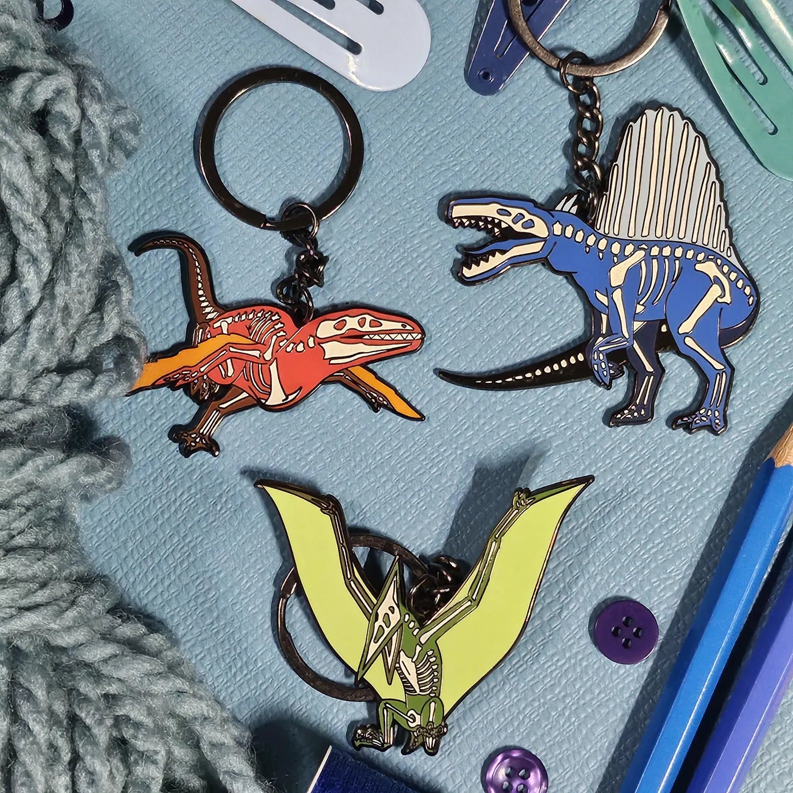 Glow in the dark  Skeleton Keychains