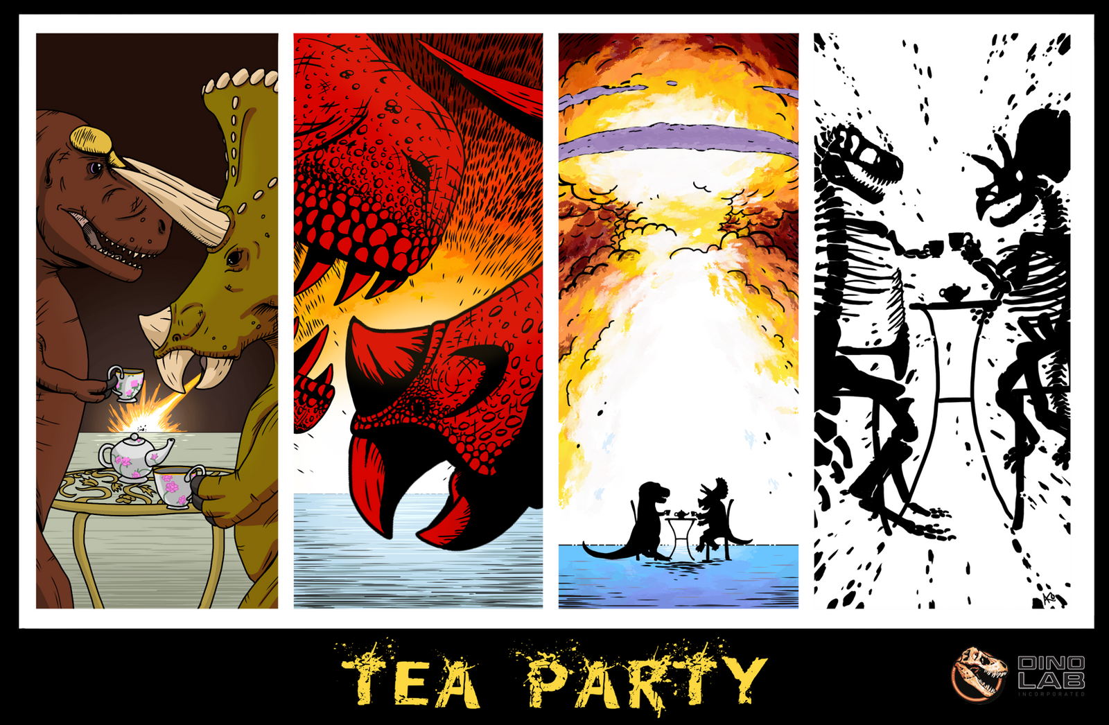 Tea Party Comic Stickers