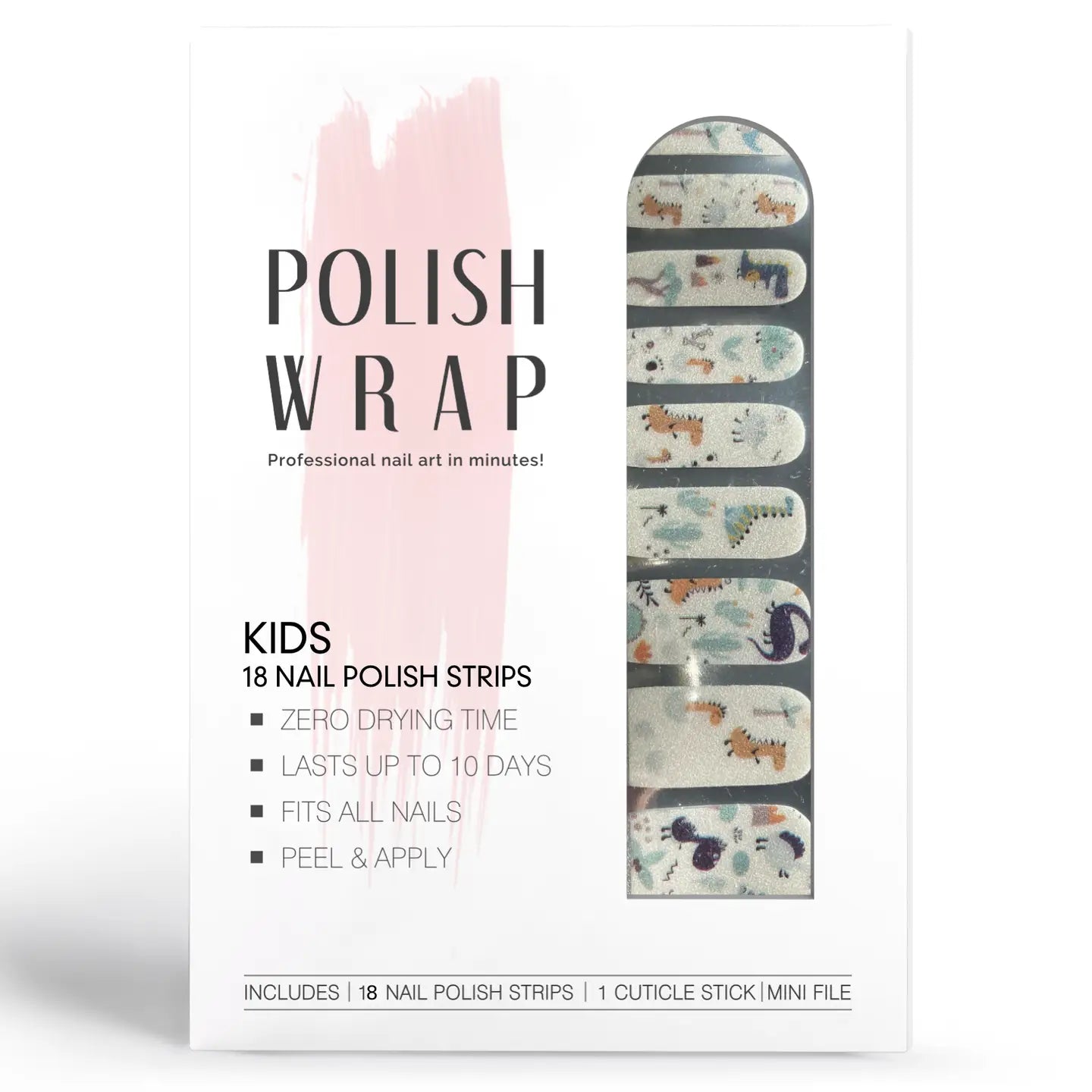 Kids Dino Friends Nail Polish Wraps