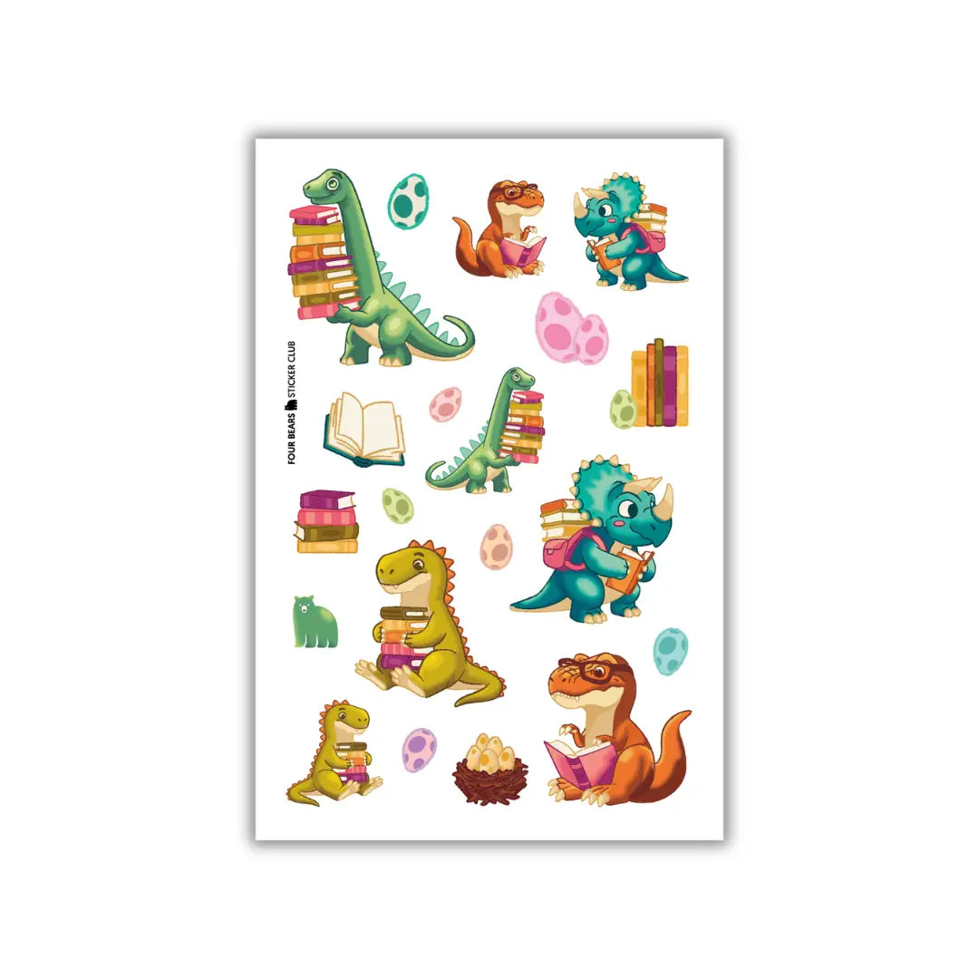 Prehistoric Page Turner sticker sheet