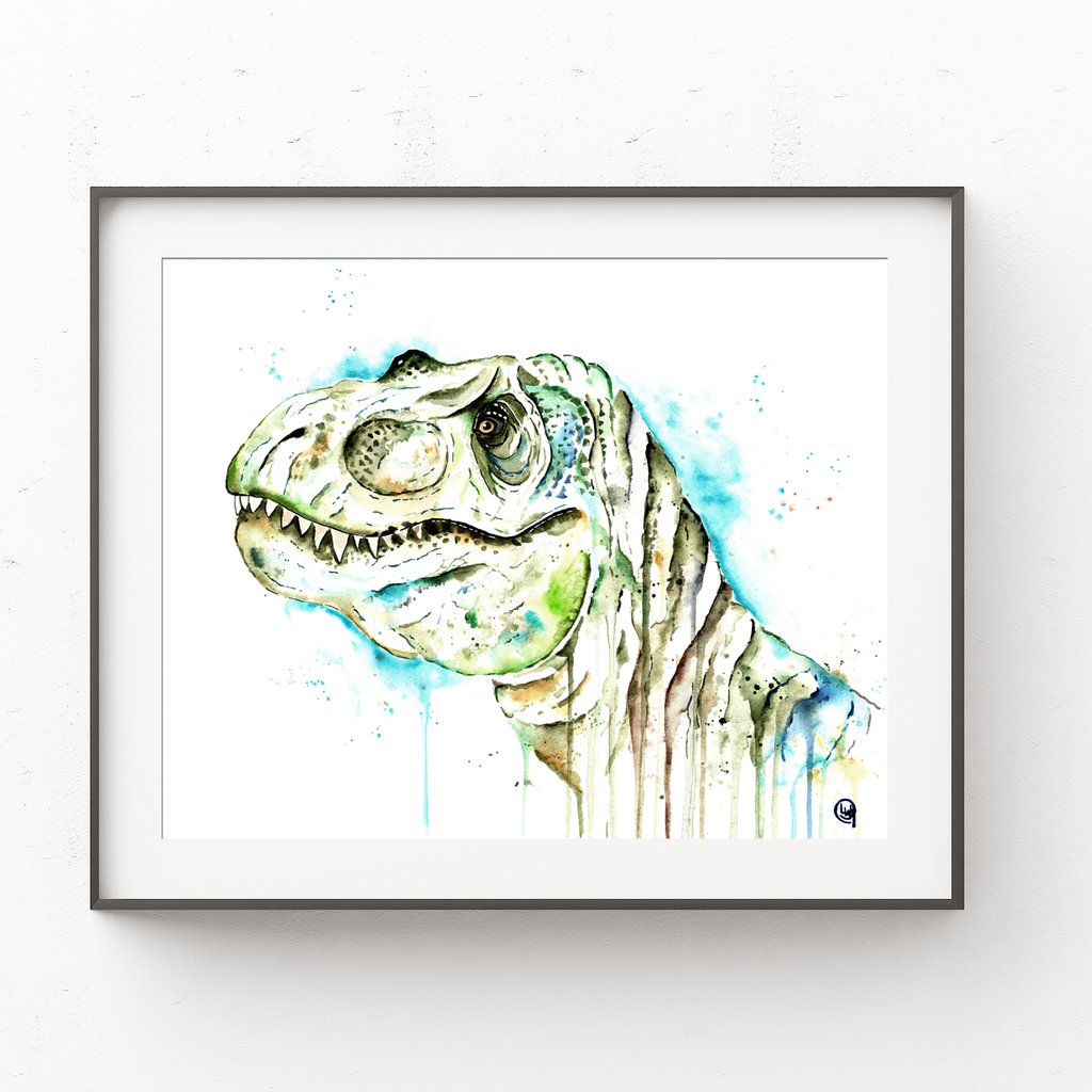 Watercolour Rex art print 5x7