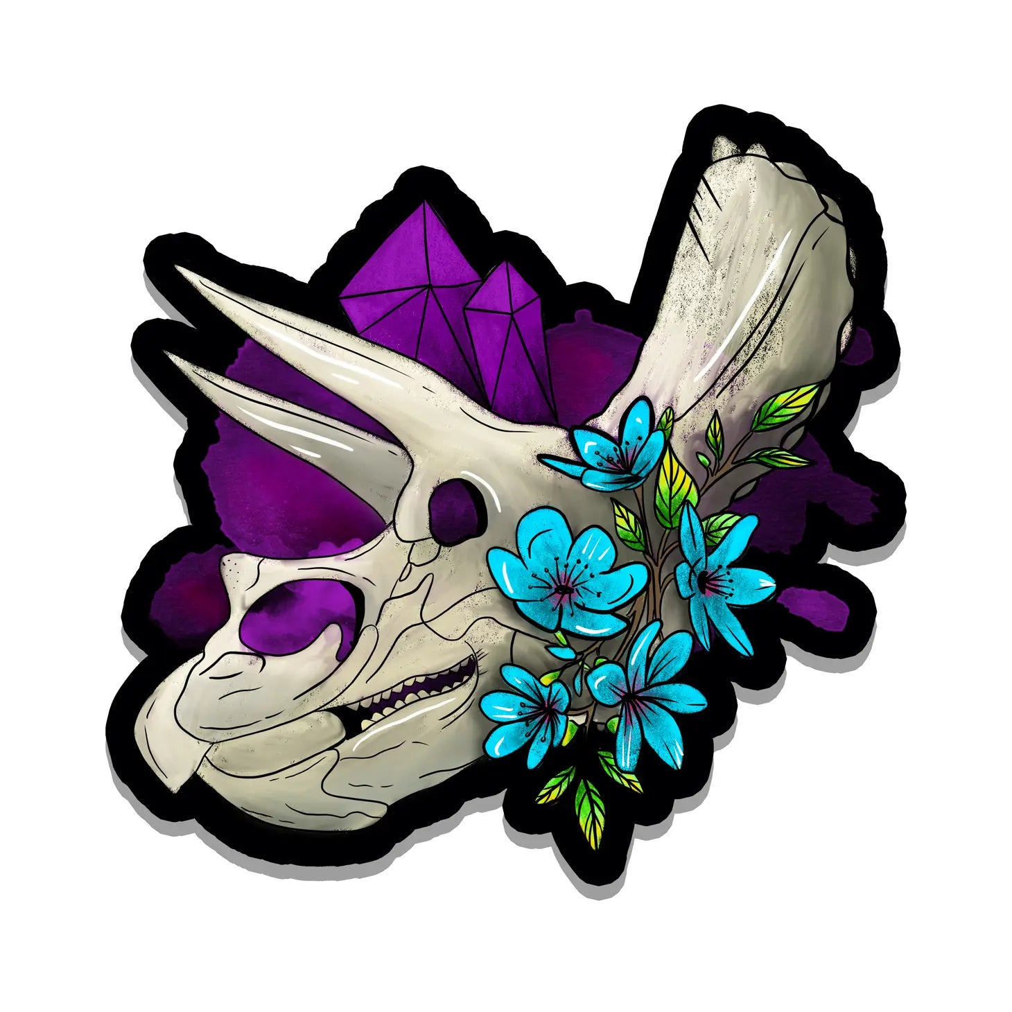 Triceratops Crystal Sticker