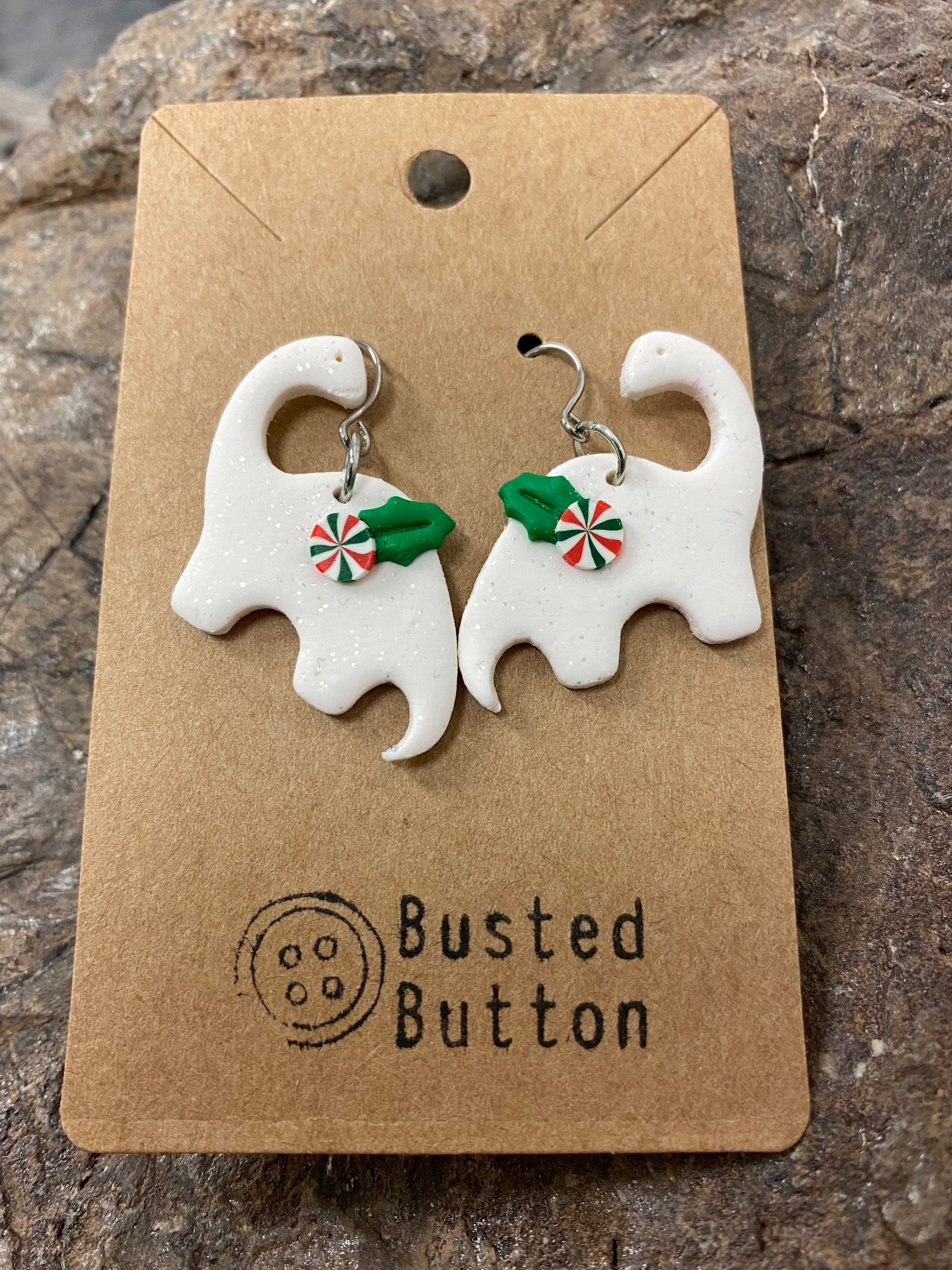 Peppermint Dinosaur earrings