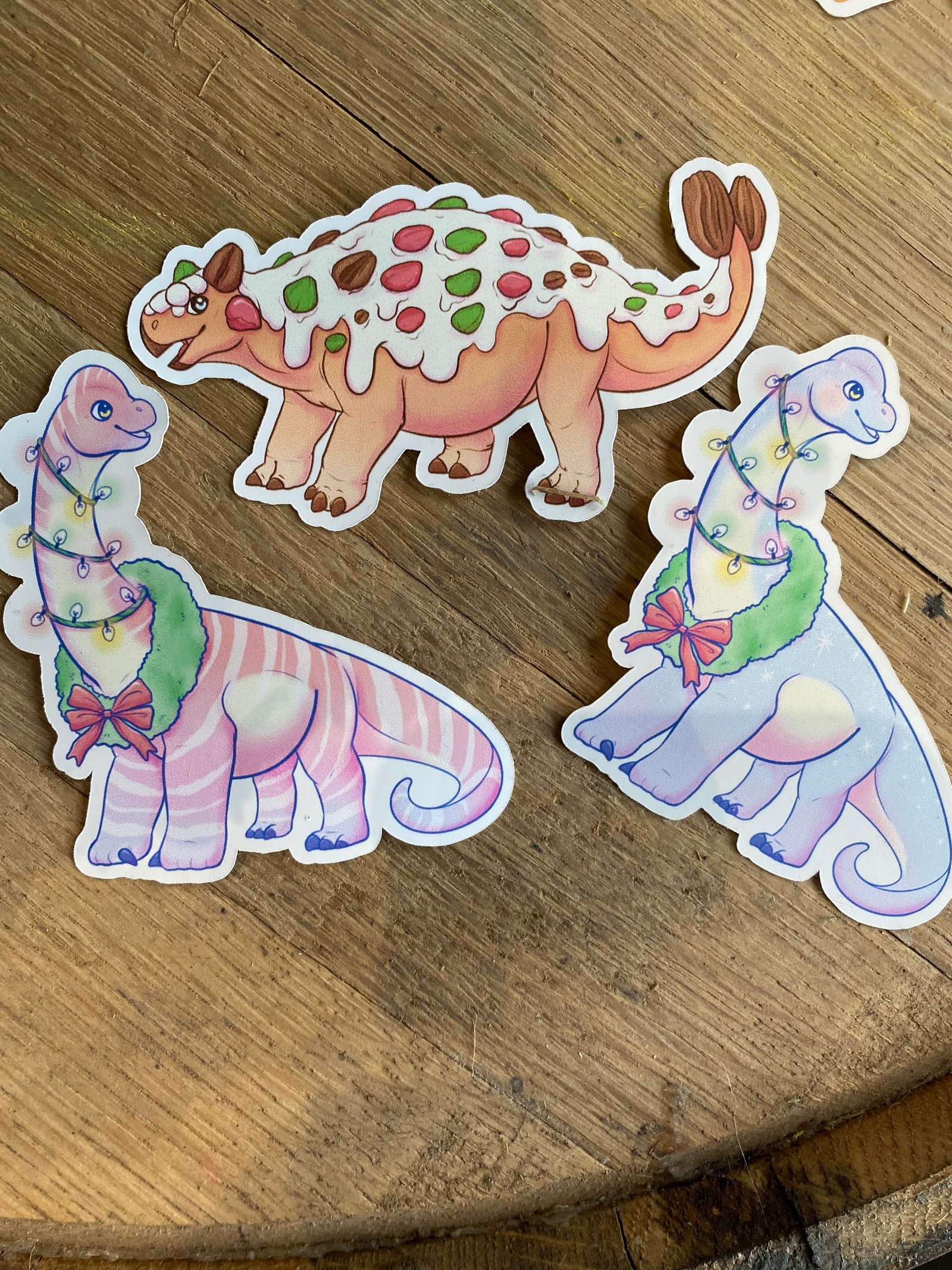 Christmas Dino Stickers (large)