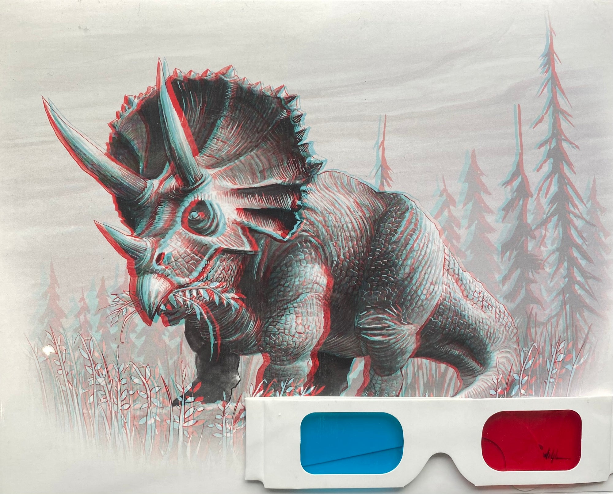 3D Triceratops 8x10 poster