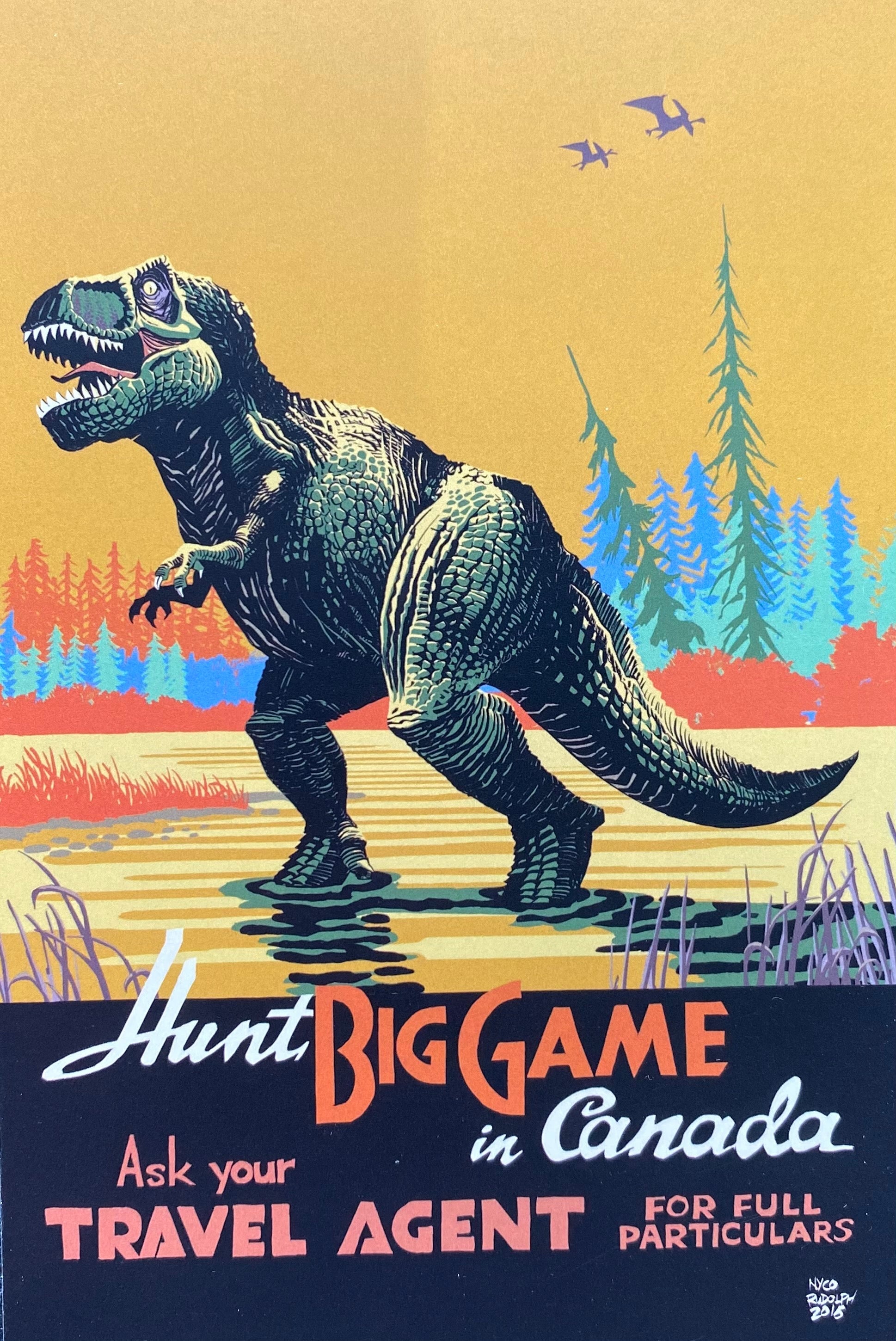 T.rex Big Game poster 12x18