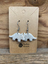Dangly Triceratops earrings (White)