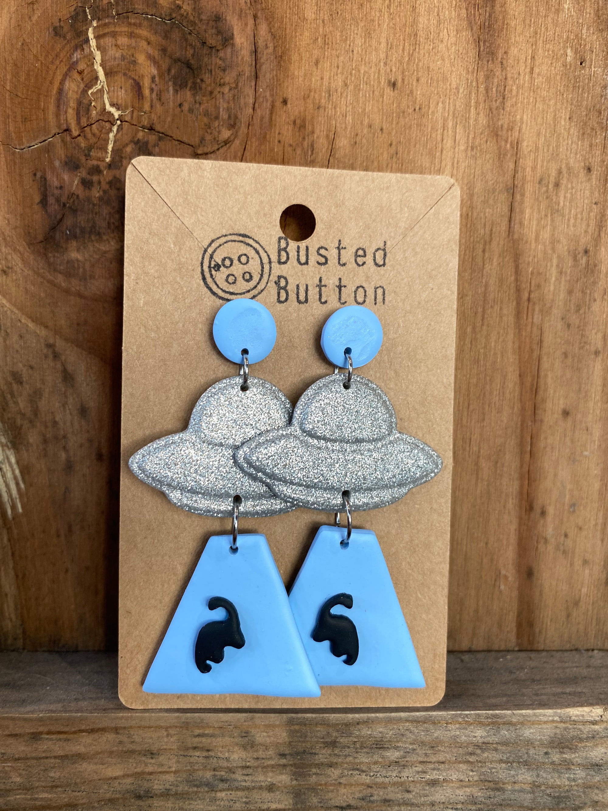 Blue alien abduction  earrings